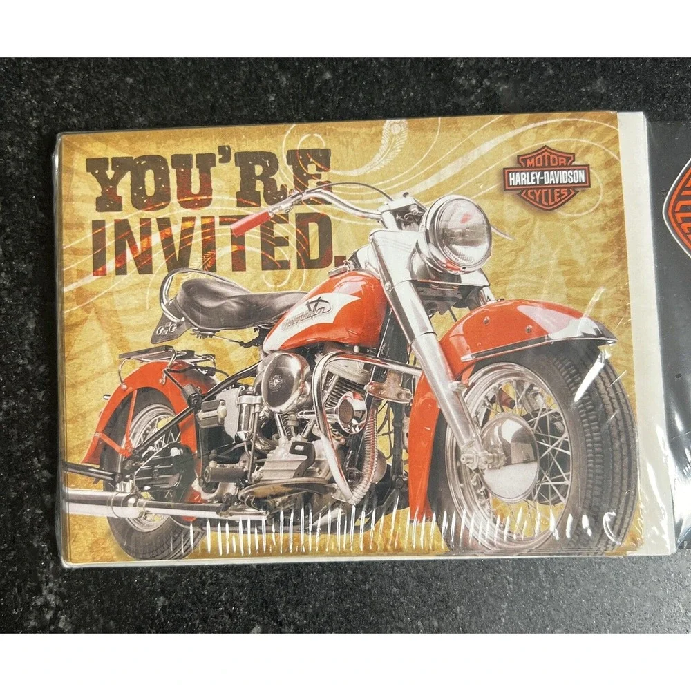 HARLEY-DAVIDSON‎ 8 INVITATIONS CARDS /PARTY EXPRESS FROM HALLMARK NEW